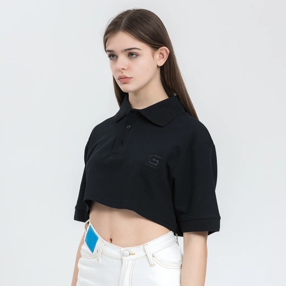 Guizio black cropped polo - Picture 3 of 3